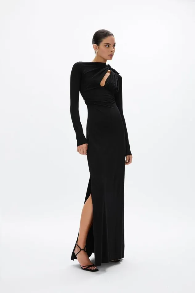 Women Evening Dresses Rachel Gilbert Tanner Sleeve Gown Black Women Evening Dresses Rachel Gilbert Tanner Sleeve Gown Black