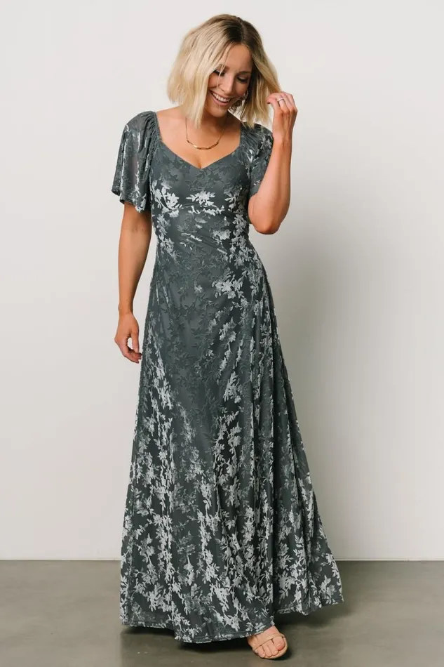 Women Everley Velvet Maxi Dress Dusty Blue Baltic Born Maxi Dresses Women Everley Velvet Maxi Dress Dusty Blue Baltic Born Maxi Dresses