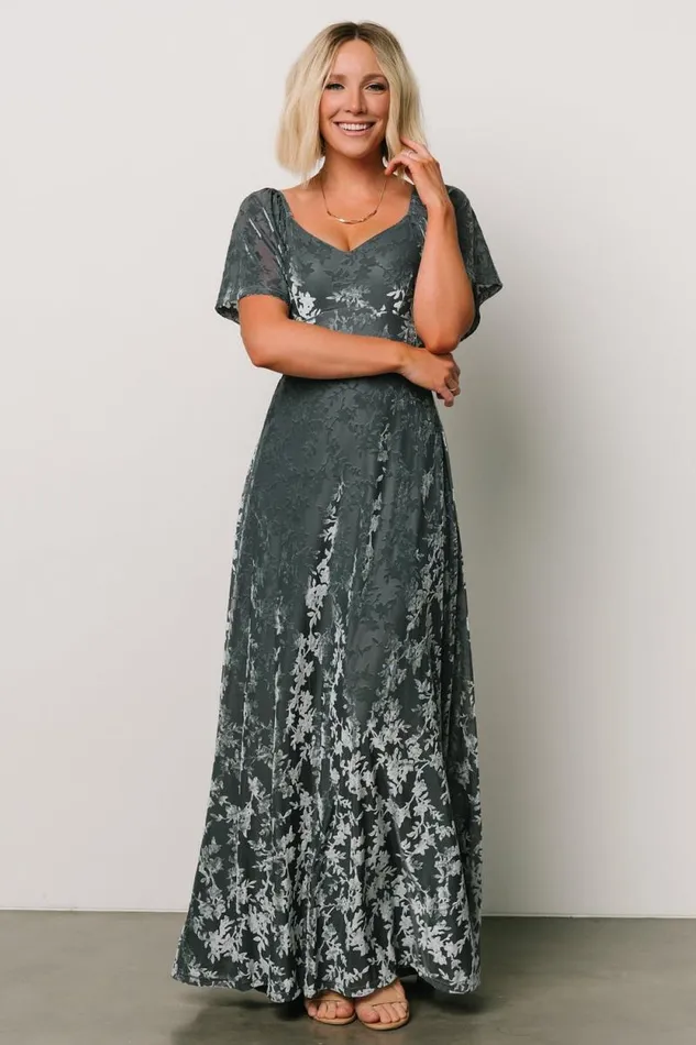Women Everley Velvet Maxi Dress Dusty Blue Baltic Born Maxi Dresses Women Everley Velvet Maxi Dress Dusty Blue Baltic Born Maxi Dresses