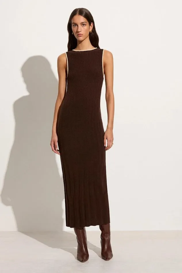 Women Faithfull The Brand Dresses Artemi Knit Dress Coffee