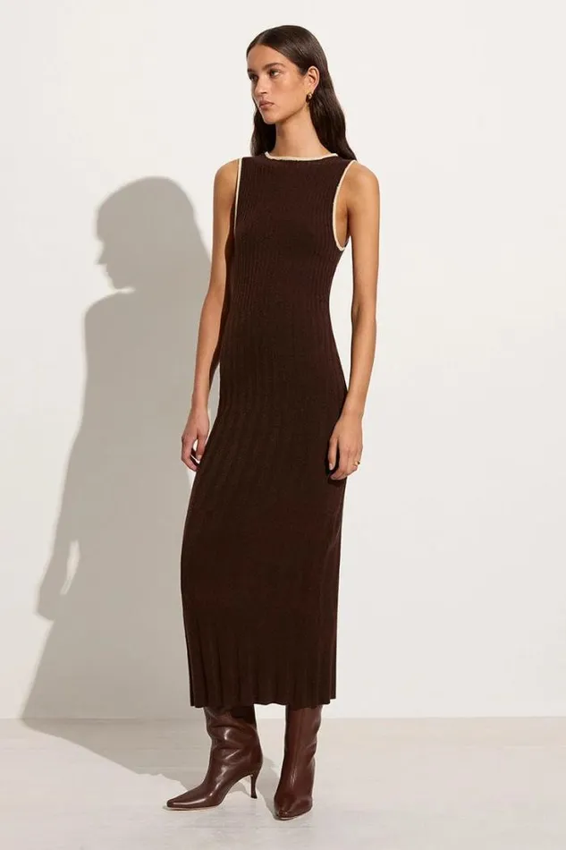 Women Faithfull The Brand Dresses Artemi Knit Dress Coffee