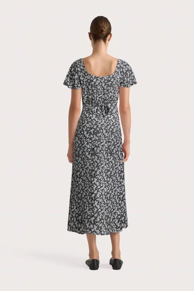 Women Faithfull The Brand Dresses Aurelie Midi Dress Leilani Charred Navy