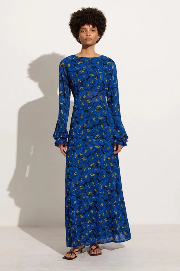 Women Faithfull The Brand Dresses La Joya Maxi Dress El Limon Floral Blue