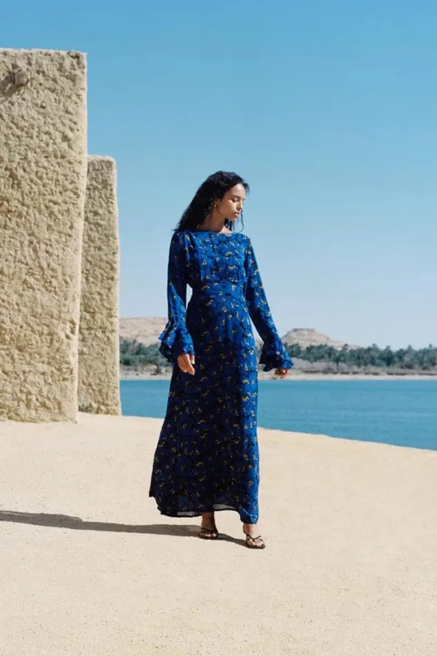 Women Faithfull The Brand Dresses La Joya Maxi Dress El Limon Floral Blue