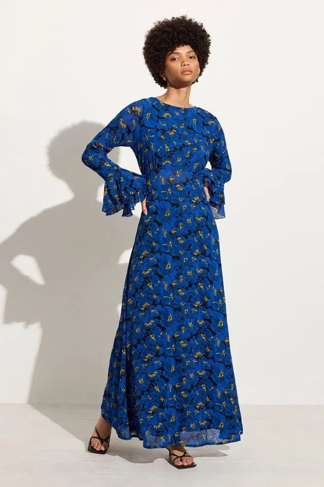 Women Faithfull The Brand Dresses La Joya Maxi Dress El Limon Floral Blue