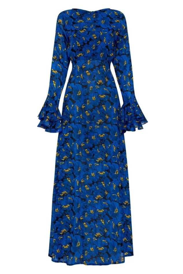 Women Faithfull The Brand Dresses La Joya Maxi Dress El Limon Floral Blue