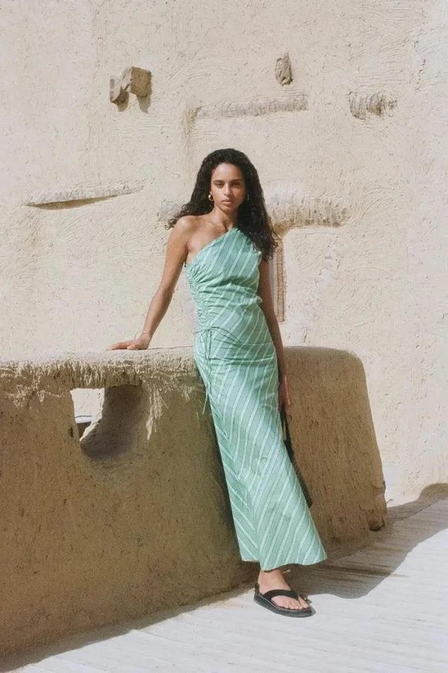 Women Faithfull The Brand Dresses Laureles Maxi Dress Akaia Stripe Green
