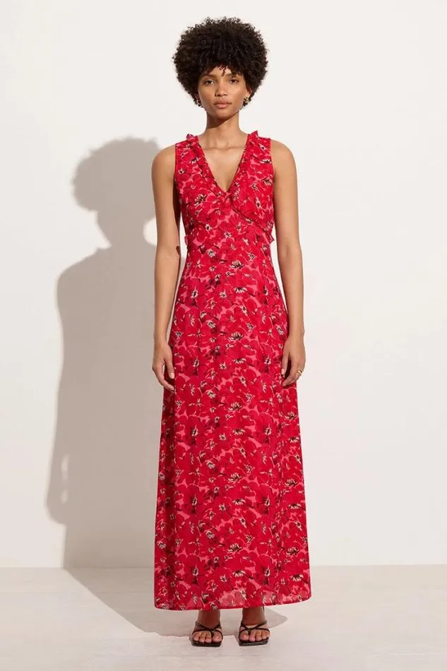Women Faithfull The Brand Dresses San Luis Maxi Dress El Limon Floral Pink