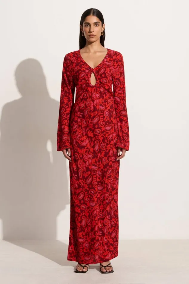 Women Faithfull The Brand Dresses Santino Maxi Dress Selcetta Paisley Red