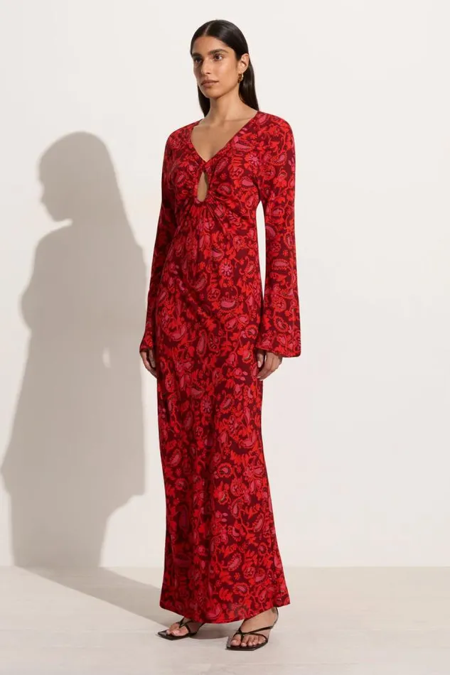 Women Faithfull The Brand Dresses Santino Maxi Dress Selcetta Paisley Red