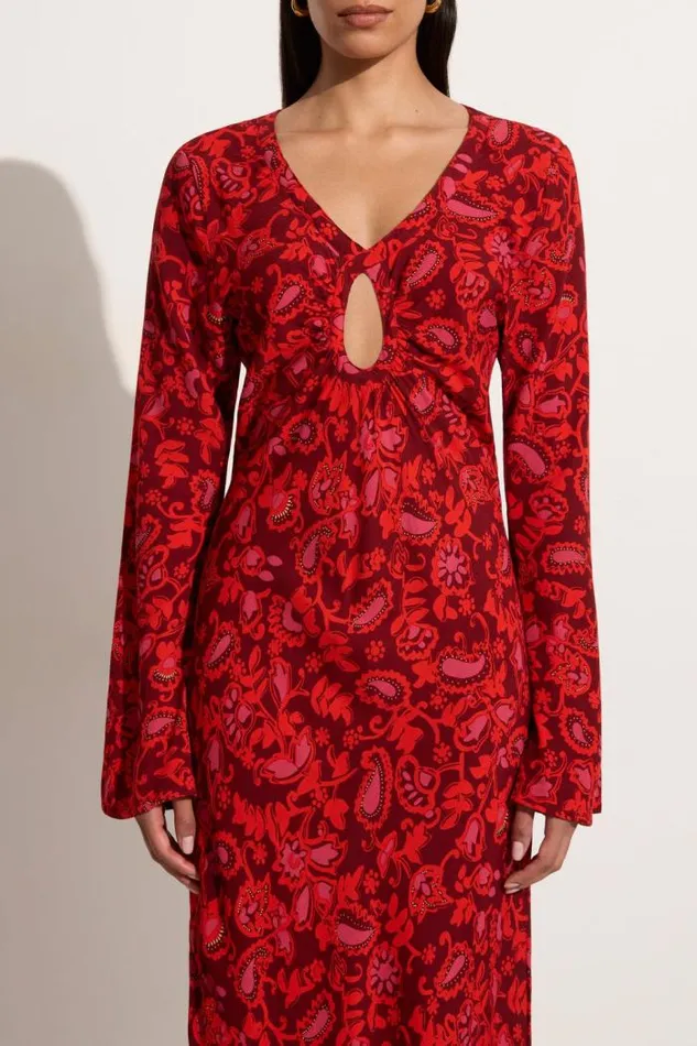 Women Faithfull The Brand Dresses Santino Maxi Dress Selcetta Paisley Red
