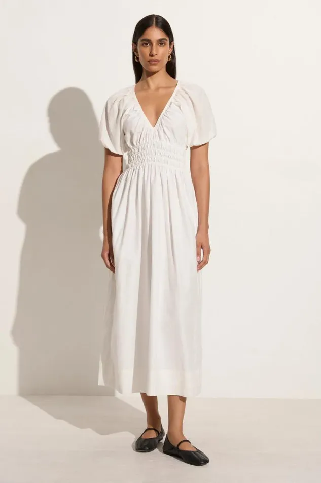 Women Faithfull The Brand Dresses Teatro Midi Dress White