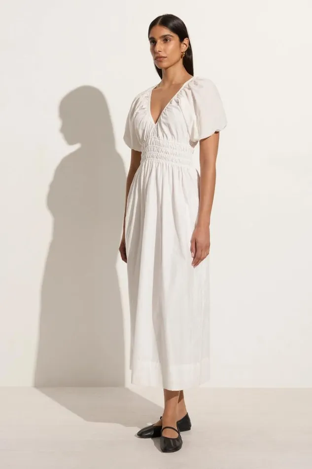 Women Faithfull The Brand Dresses Teatro Midi Dress White