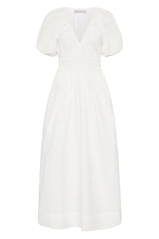 Women Faithfull The Brand Dresses Teatro Midi Dress White