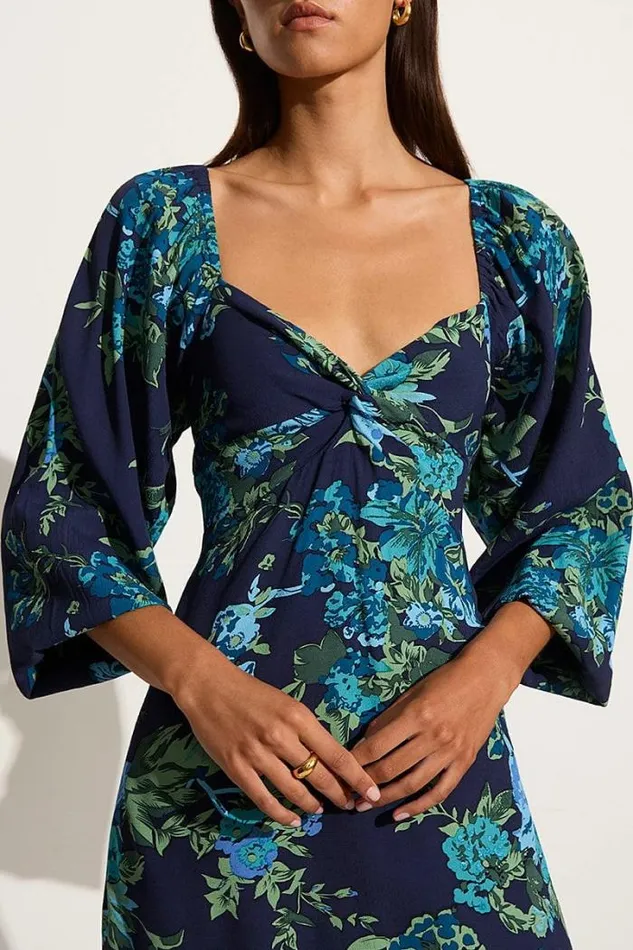 Women Faithfull The Brand Mini Dresses Amias Mini Dress Escala Floral Navy