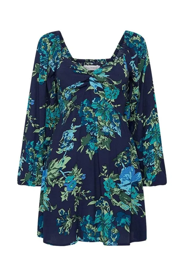 Women Faithfull The Brand Mini Dresses Amias Mini Dress Escala Floral Navy
