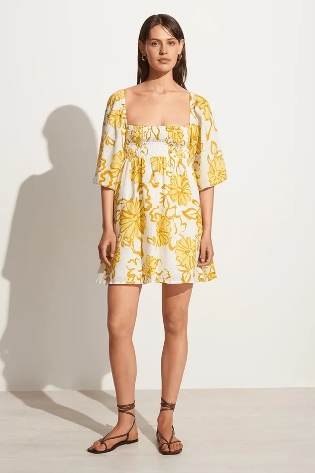 Women Faithfull The Brand Mini Dresses Dallia Mini Dress Cagliari Floral Print 8211 Final Sale