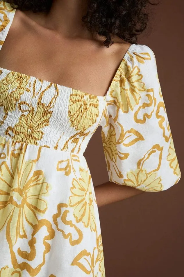 Women Faithfull The Brand Mini Dresses Dallia Mini Dress Cagliari Floral Print 8211 Final Sale