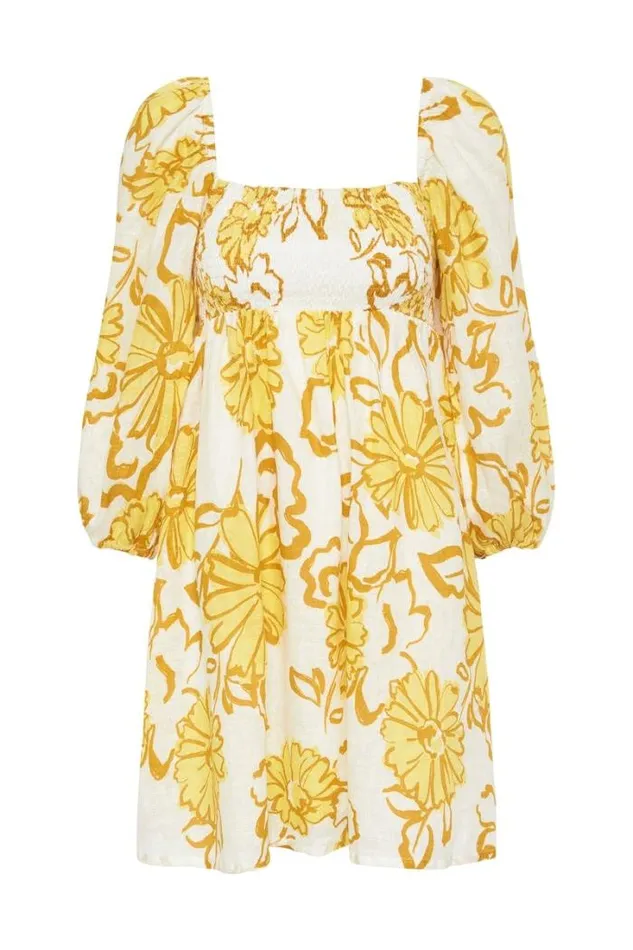 Women Faithfull The Brand Mini Dresses Dallia Mini Dress Cagliari Floral Print 8211 Final Sale