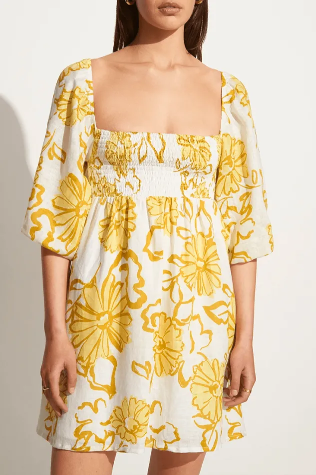 Women Faithfull The Brand Mini Dresses Dallia Mini Dress Cagliari Floral Print 8211 Final Sale