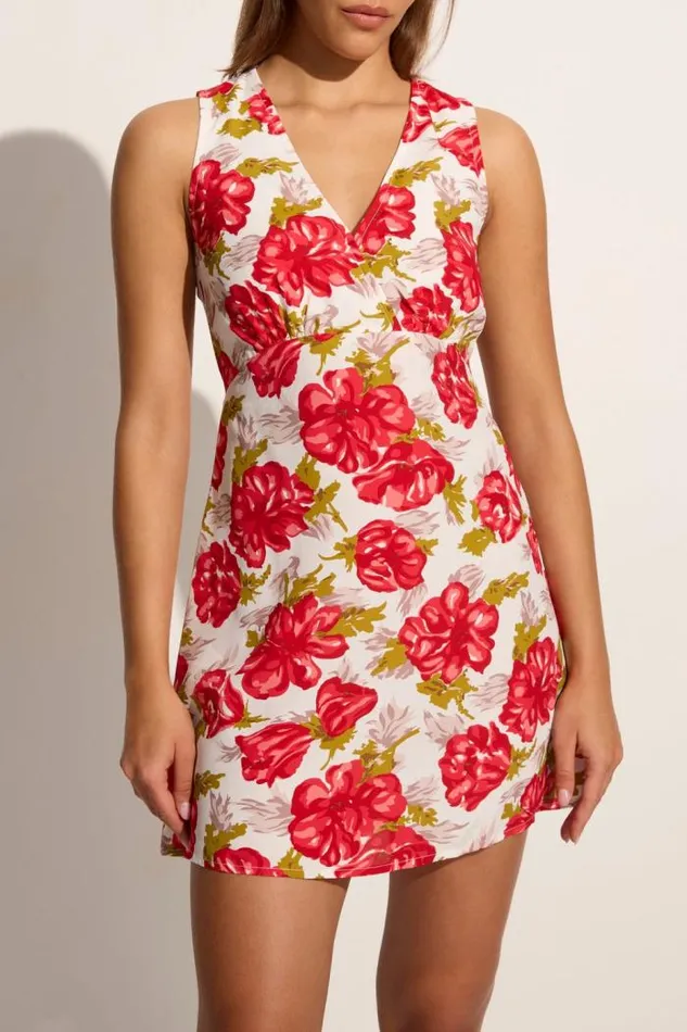 Women Faithfull The Brand Mini Dresses Penne Mini Dress Isadora Floral Red