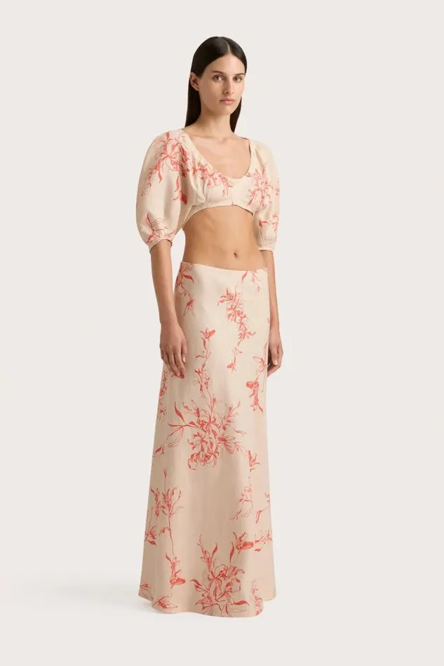 Women Faithfull The Brand Skirts and Shorts Antibes Maxi Skirt Leilani Vermilion