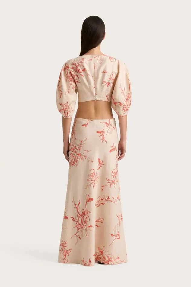 Women Faithfull The Brand Skirts and Shorts Antibes Maxi Skirt Leilani Vermilion