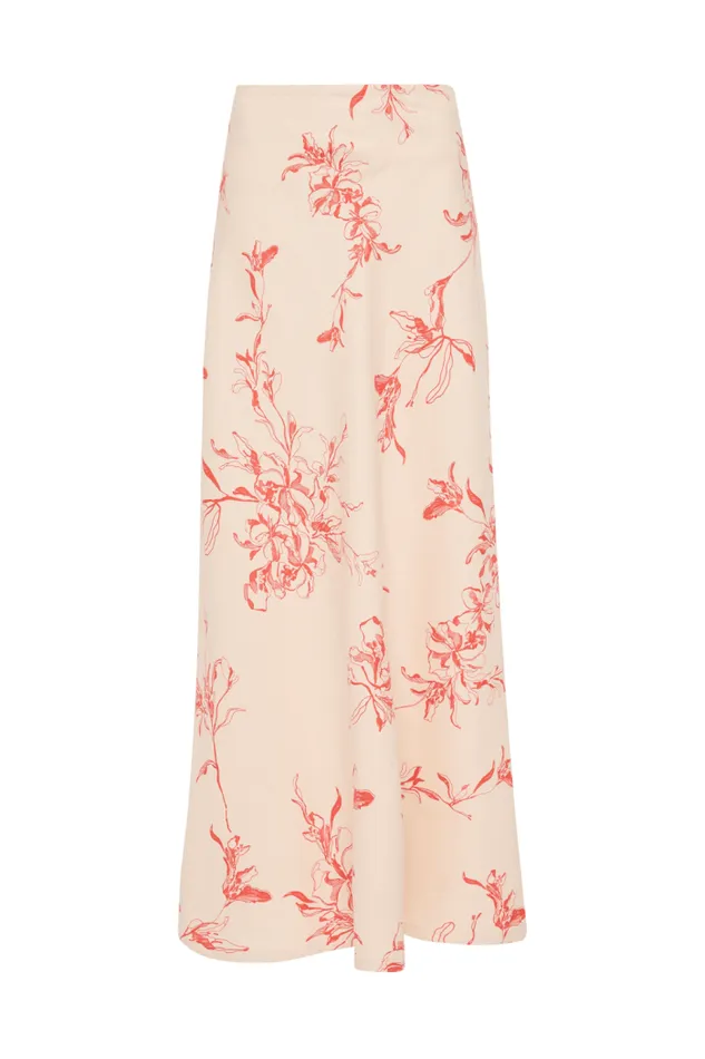 Women Faithfull The Brand Skirts and Shorts Antibes Maxi Skirt Leilani Vermilion