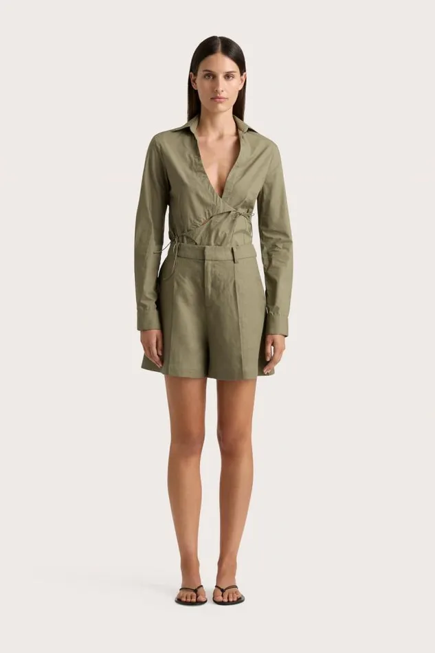 Women Faithfull The Brand Skirts and Shorts Antibes Short Khaki