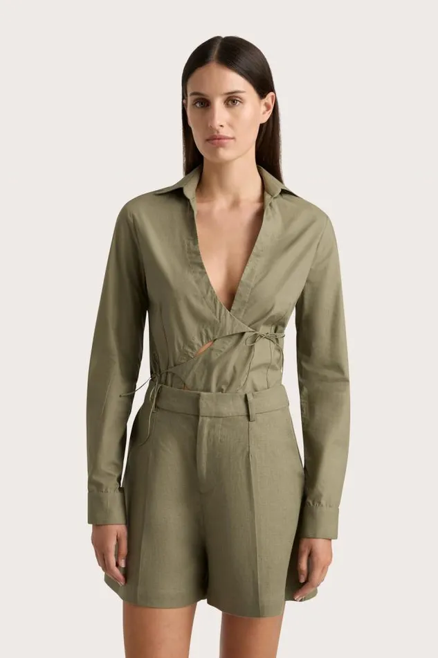 Women Faithfull The Brand Skirts and Shorts Antibes Short Khaki