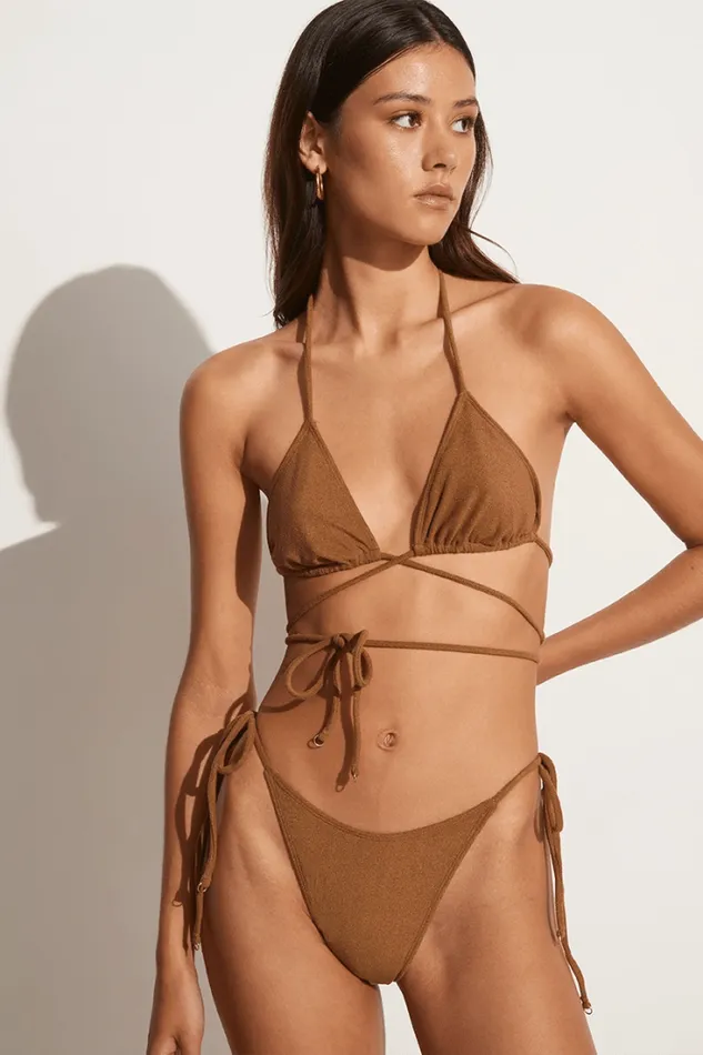 Women Faithfull The Brand Swim Andrea Bikini Bottoms Cocoa Towelling 8211 Final Sale