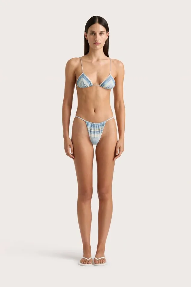 Women Faithfull The Brand Swim Elea Bikini Top Futura Stripe Sky Blue