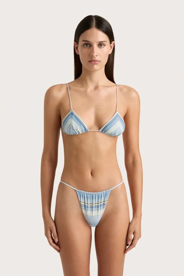 Women Faithfull The Brand Swim Elea Bikini Top Futura Stripe Sky Blue
