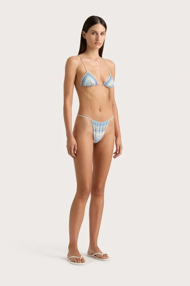 Women Faithfull The Brand Swim Elea Bikini Top Futura Stripe Sky Blue