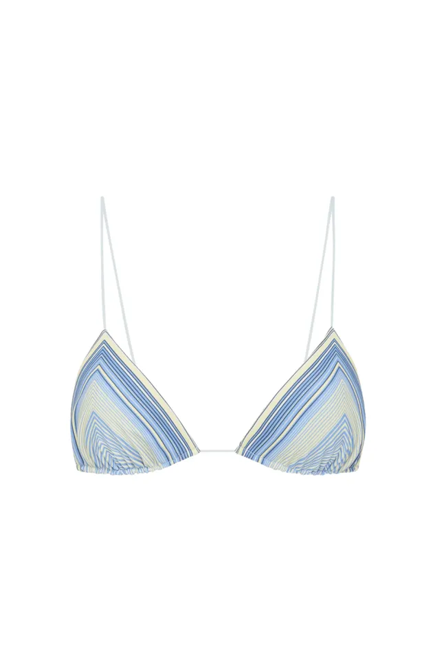 Women Faithfull The Brand Swim Elea Bikini Top Futura Stripe Sky Blue