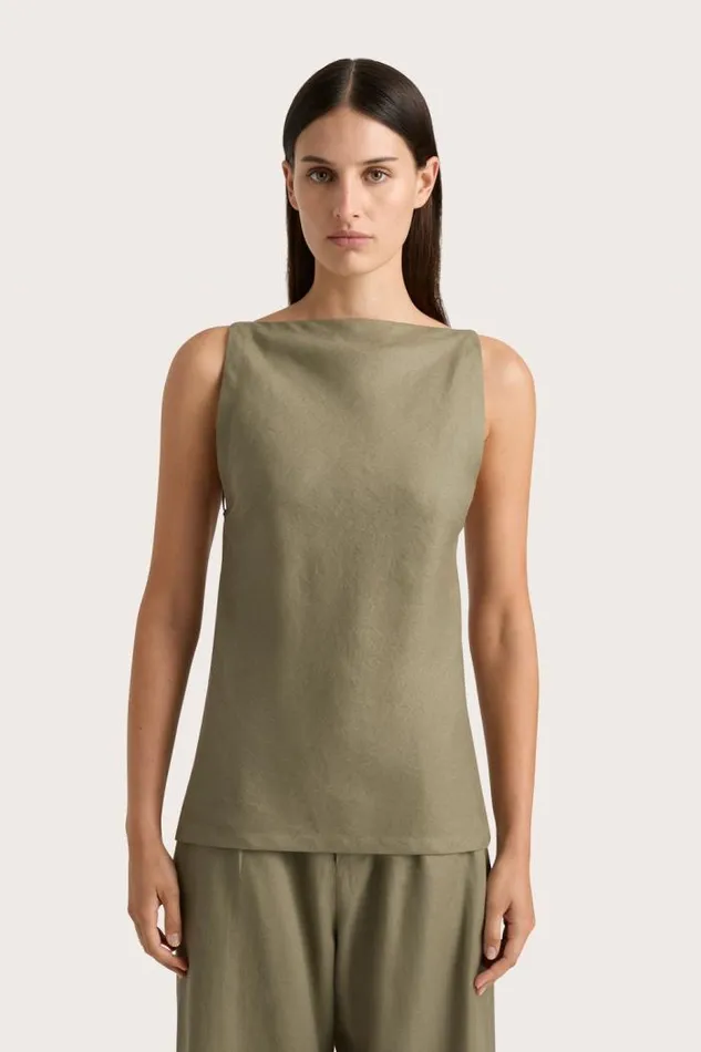 Women Faithfull The Brand Tops Antibes Top Khaki