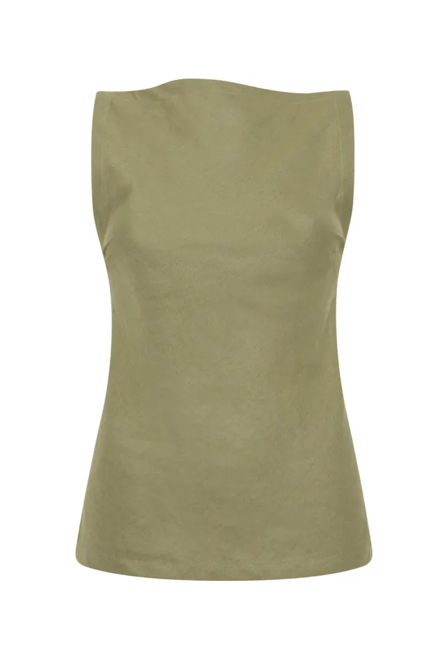 Women Faithfull The Brand Tops Antibes Top Khaki