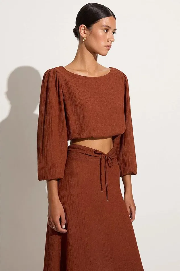 Women Faithfull The Brand Tops Artista Top Cinnamon 8211 Final Sale