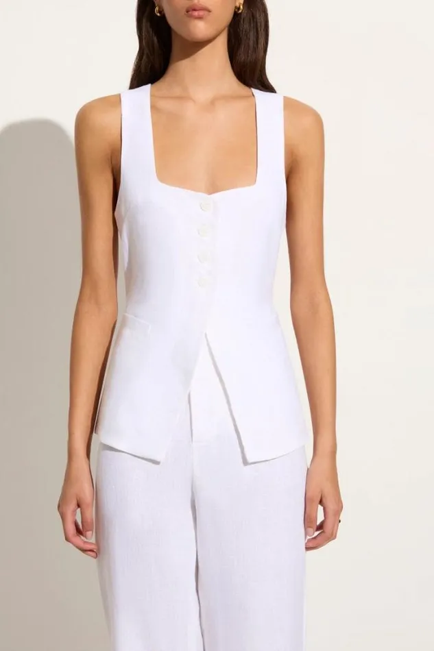 Women Faithfull The Brand Tops Maya Vest White
