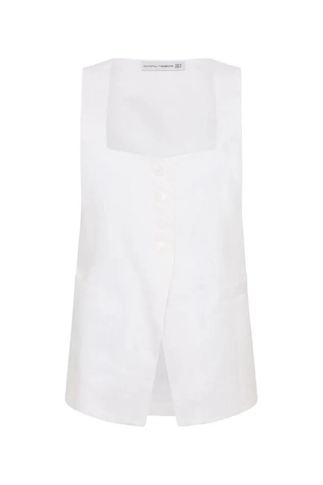 Women Faithfull The Brand Tops Maya Vest White