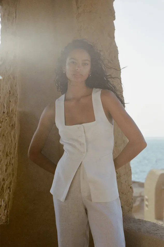 Women Faithfull The Brand Tops Maya Vest White