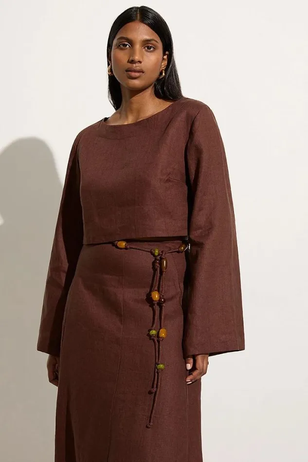 Women Faithfull The Brand Tops Menorca Top Tobacco