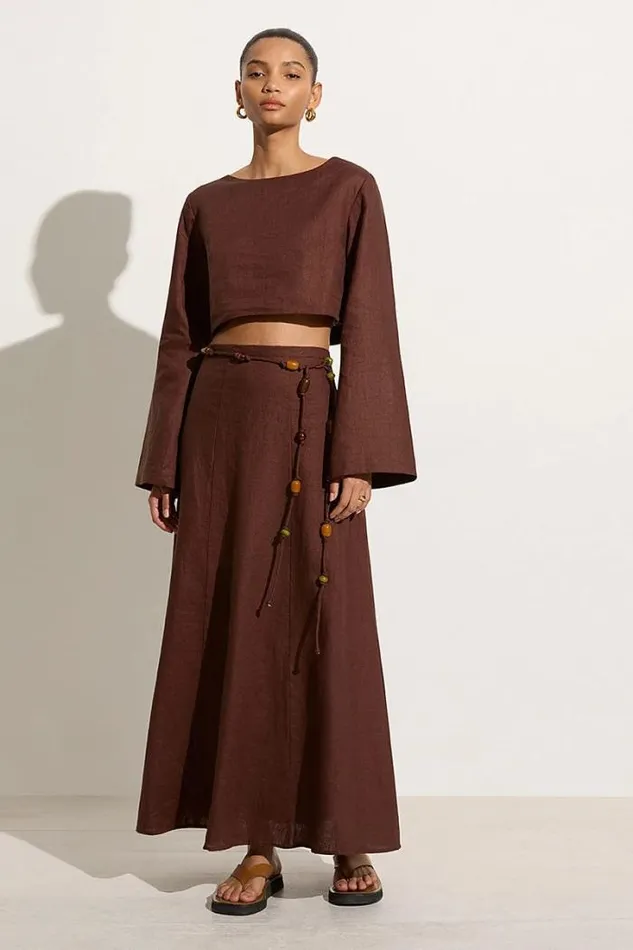 Women Faithfull The Brand Tops Menorca Top Tobacco