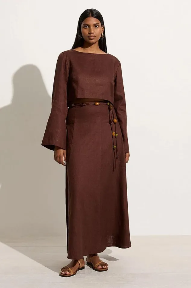 Women Faithfull The Brand Tops Menorca Top Tobacco