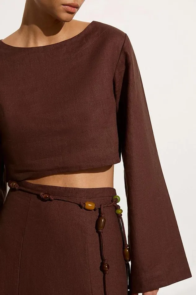 Women Faithfull The Brand Tops Menorca Top Tobacco