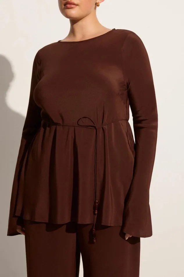 Women Faithfull The Brand Tops Pian Tunic Top Cioccolato