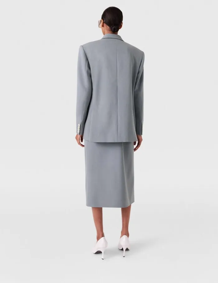 Women Falabella Chain Wool Midi Skirt Mist Stella McCartney Skirts