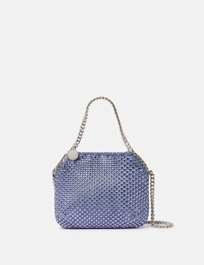 Women Falabella Crystal Tiny Tote Bag Lavender Blue Stella McCartney Mini Bags And Clutches