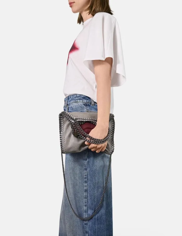 Women Falabella Lips Mini Tote Bag Grey Stella McCartney Iconic Falabella Women Falabella Lips Mini Tote Bag Grey Stella McCartney Iconic Falabella