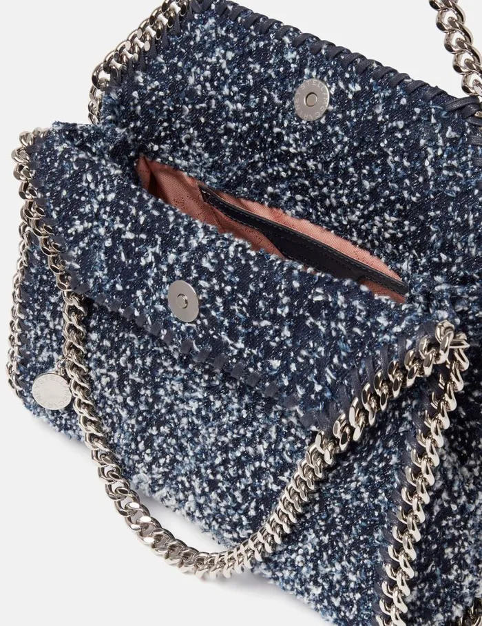 Women Falabella Mini Boucl Tote Bag Speckled Blue Stella McCartney Mini Bags And Clutches Women Falabella Mini Boucl Tote Bag Speckled Blue Stella McCartney Mini Bags And Clutches